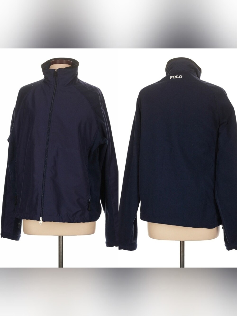 Vintage Polo Golf Ralph Lauren Mens L Hybrid Jacket Navy Spellout Embroidery